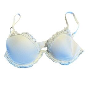 Natori Cream Lace Trimmed Bra 34C